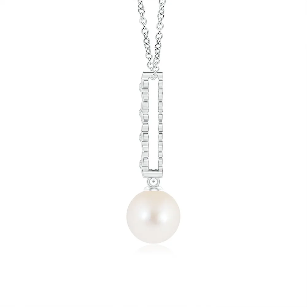 8mm Freshwater Cultured Pearl Pendant with Cascading Flowers sold by MSBLUE Jewelry product image thumbnail 4