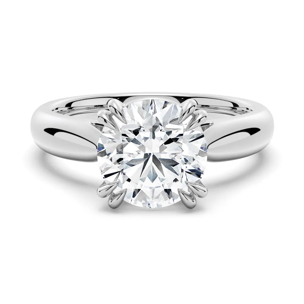 Round-Cut Solitaire Moissanite Engagement Ring sold by MSBLUE Jewelry