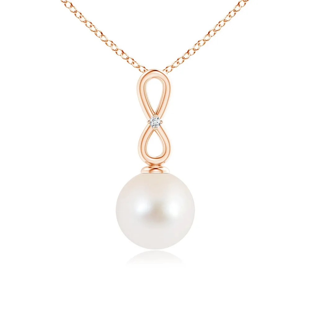 8mm Freshwater Cultured Pearl Infinity Loop Pendant sold by MSBLUE Jewelry product image thumbnail 3