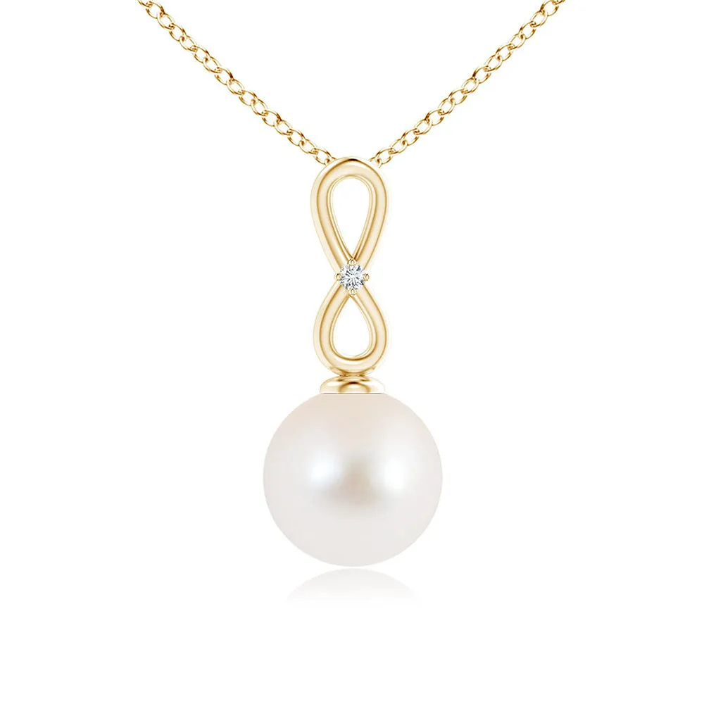 8mm Freshwater Cultured Pearl Infinity Loop Pendant sold by MSBLUE Jewelry product image thumbnail 2