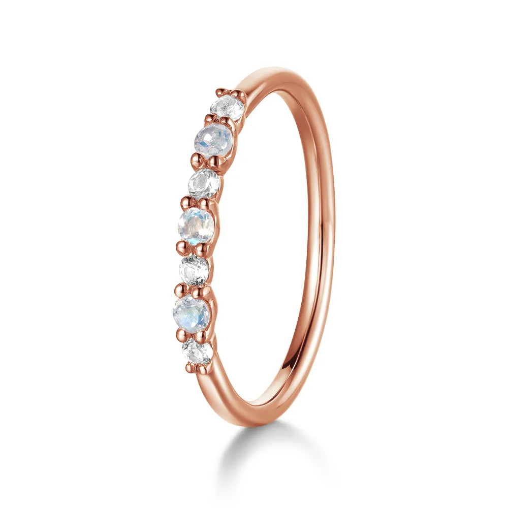Petite Moonstone And White Sapphire Band sold by MSBLUE Jewelry product image thumbnail 3