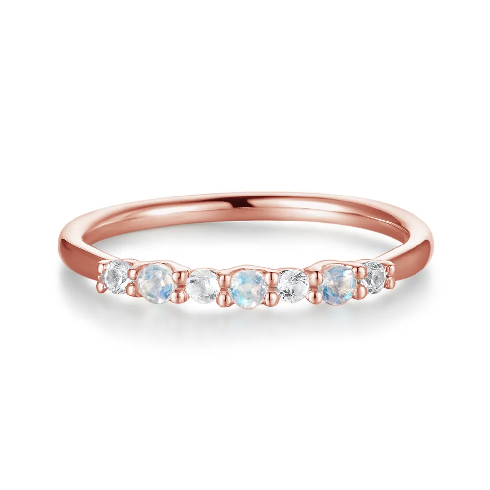 Petite Moonstone And White Sapphire Band sold by MSBLUE Jewelry product image thumbnail 2