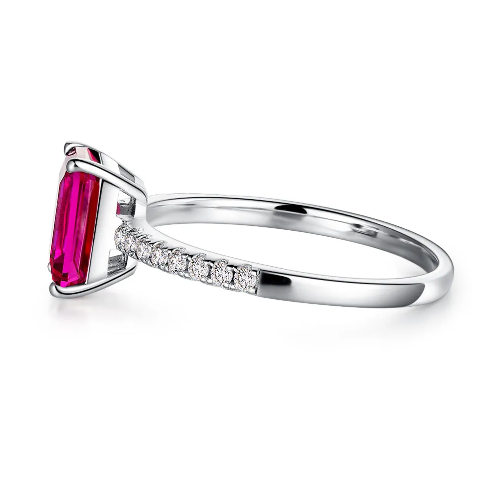 2 CT. Petite Trellis Lab Grown Ruby Gemstone Ring sold by MSBLUE Jewelry product image thumbnail 3