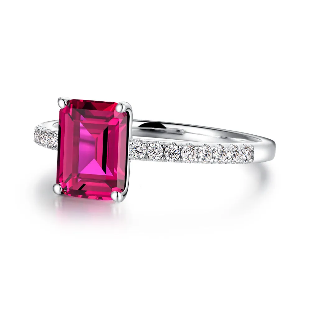 2 CT. Petite Trellis Lab Grown Ruby Gemstone Ring sold by MSBLUE Jewelry product image thumbnail 2