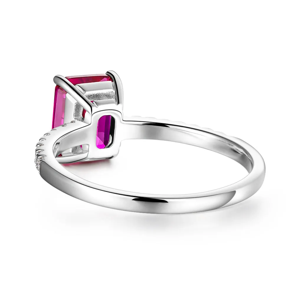 2 CT. Petite Trellis Lab Grown Ruby Gemstone Ring sold by MSBLUE Jewelry product image thumbnail 4