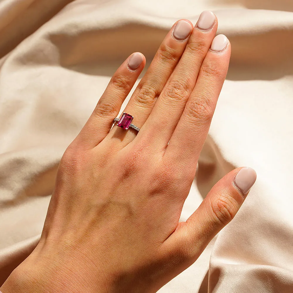 2 CT. Petite Trellis Lab Grown Ruby Gemstone Ring sold by MSBLUE Jewelry product image thumbnail 5