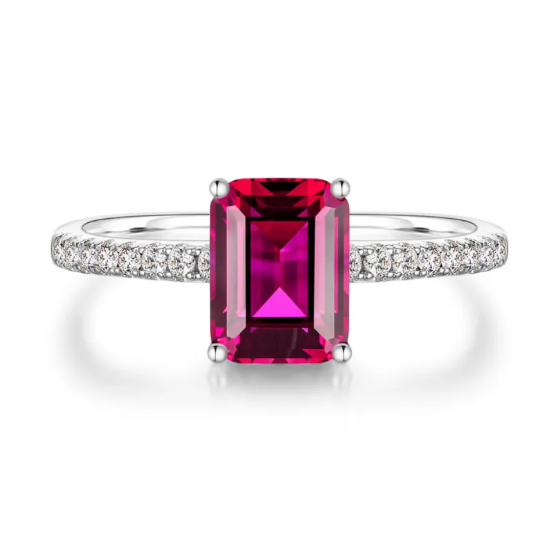 2 CT. Petite Trellis Lab Grown Ruby Gemstone Ring sold by MSBLUE Jewelry