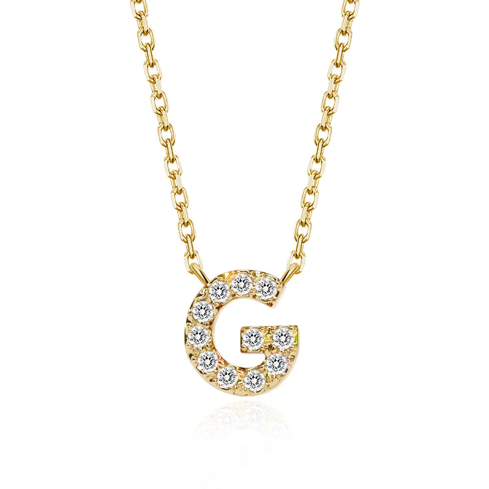 Classic Pavé Initial G Pendant Necklace sold by MSBLUE Jewelry product image thumbnail 2