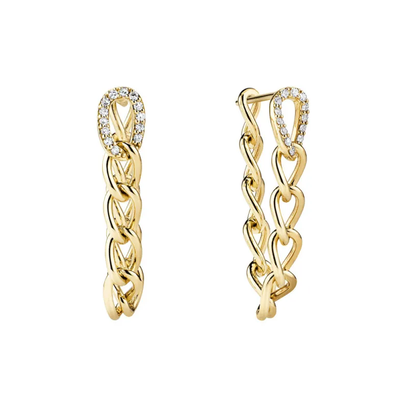 Pavé Lab Grown Diamond Curb Earrings sold by MSBLUE Jewelry