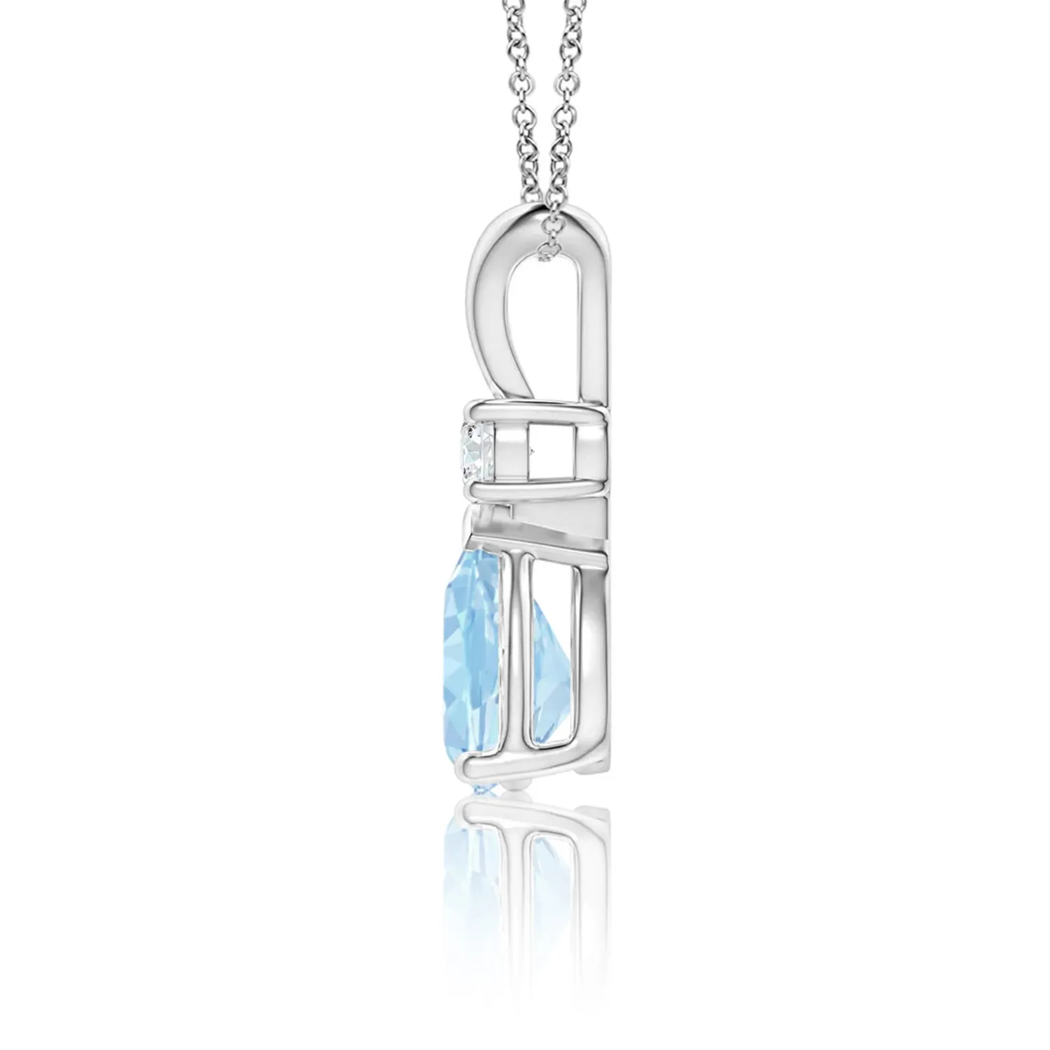 1.12 CT. Aquamarine Pear Shape Pendant with Diamond sold by MSBLUE Jewelry product image thumbnail 2
