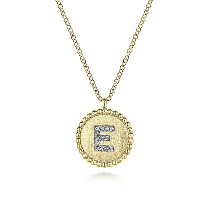 Initial E Medallion Necklace sold by MSBLUE Jewelry product image thumbnail 2