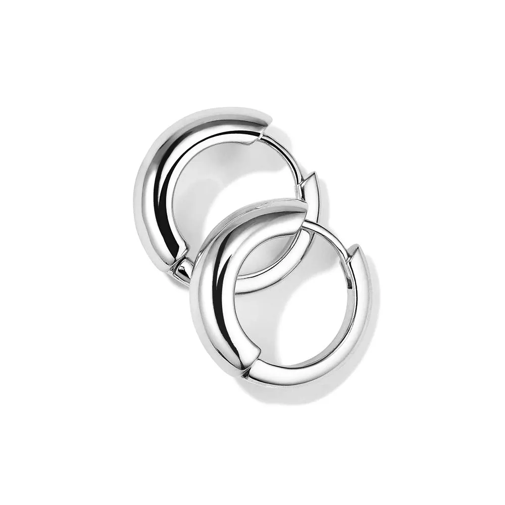 Two-Tone Medium Tube Hoop Earrings sold by MSBLUE Jewelry product image thumbnail 5