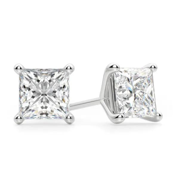 In-Stock 1 CT. Classic Princess Shaped Moissanite Stud Earrings sold by MSBLUE Jewelry