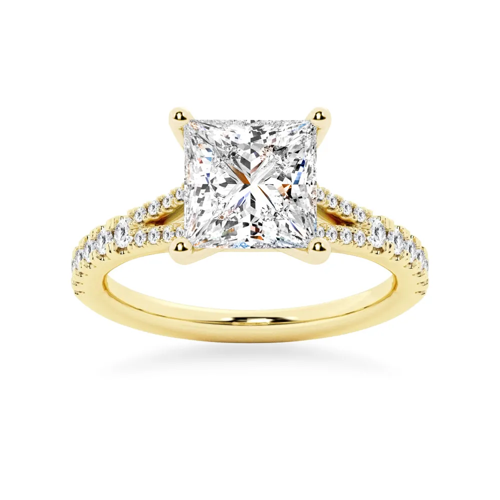 Princess Cut Split-Shank Engagement Ring sold by MSBLUE Jewelry product image thumbnail 2