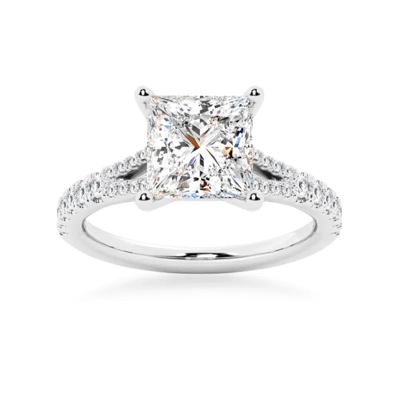 Princess Cut Split-Shank Engagement Ring sold by MSBLUE Jewelry