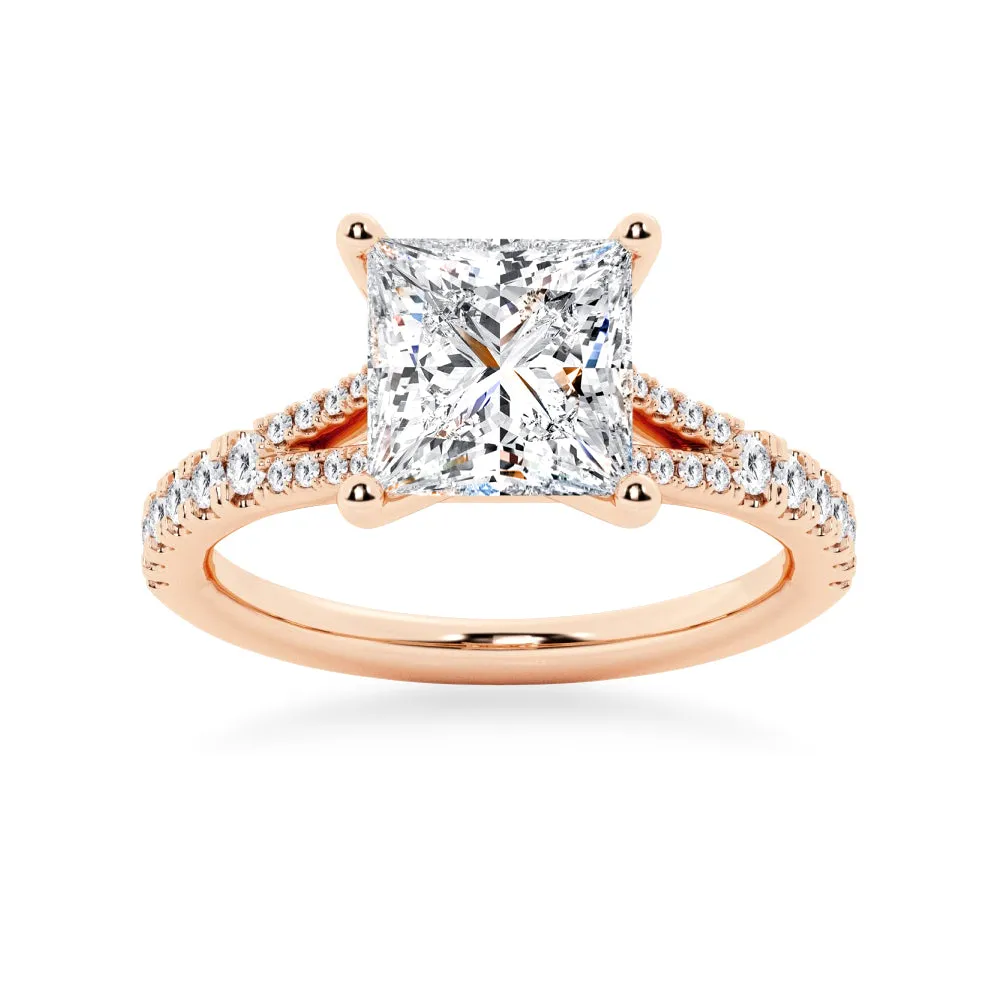 Princess Cut Split-Shank Engagement Ring sold by MSBLUE Jewelry product image thumbnail 3