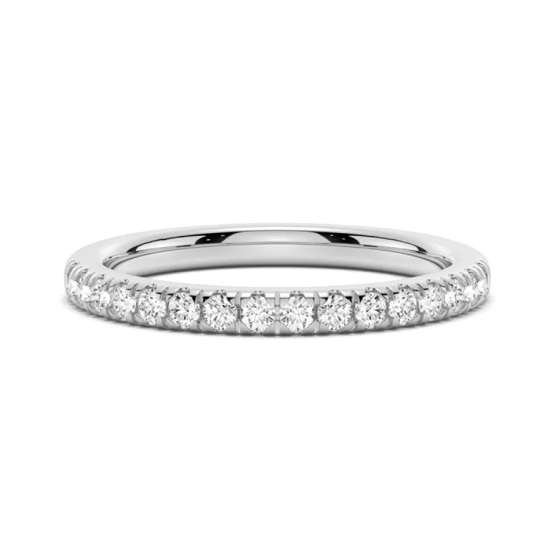 Classic French Pave Moissanite Anniversary Band sold by MSBLUE Jewelry