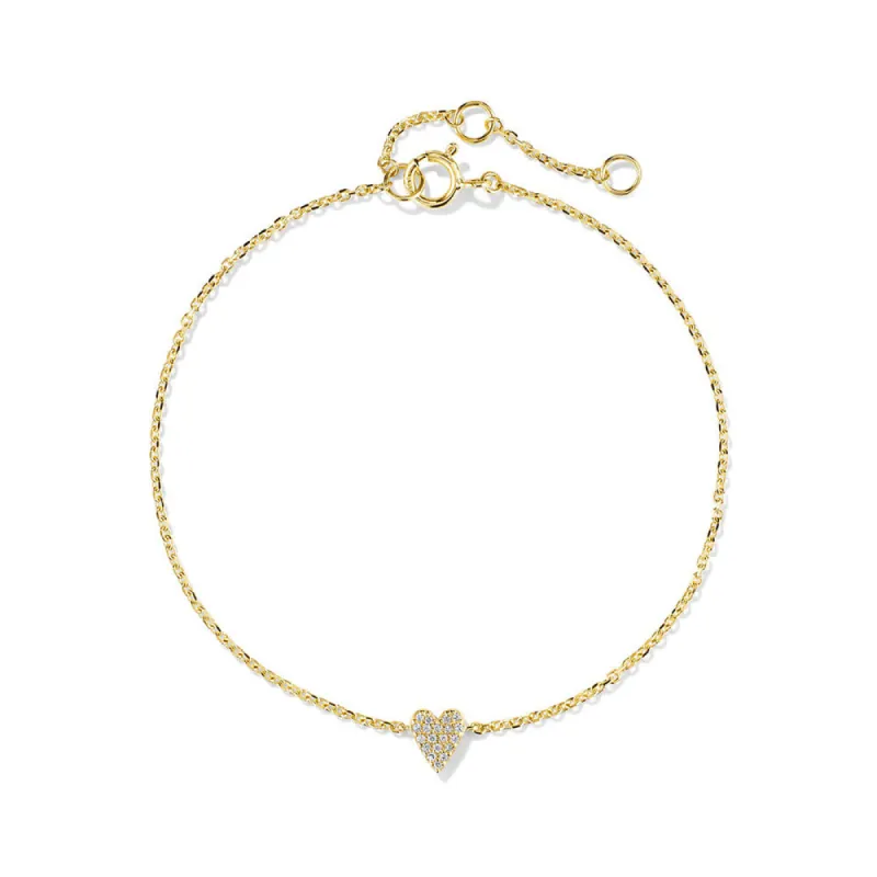 Pavé Lab Grown Diamond Mini Heart Bracelet sold by MSBLUE Jewelry