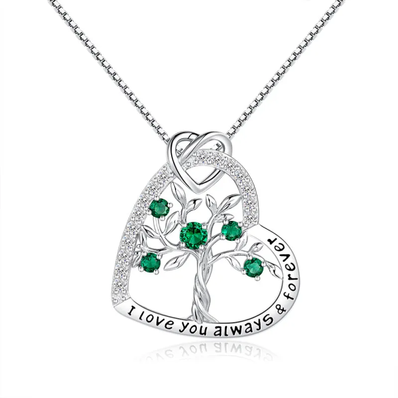 Heart of Life Family Tree Pendant with Emeralds sold by MSBLUE Jewelry