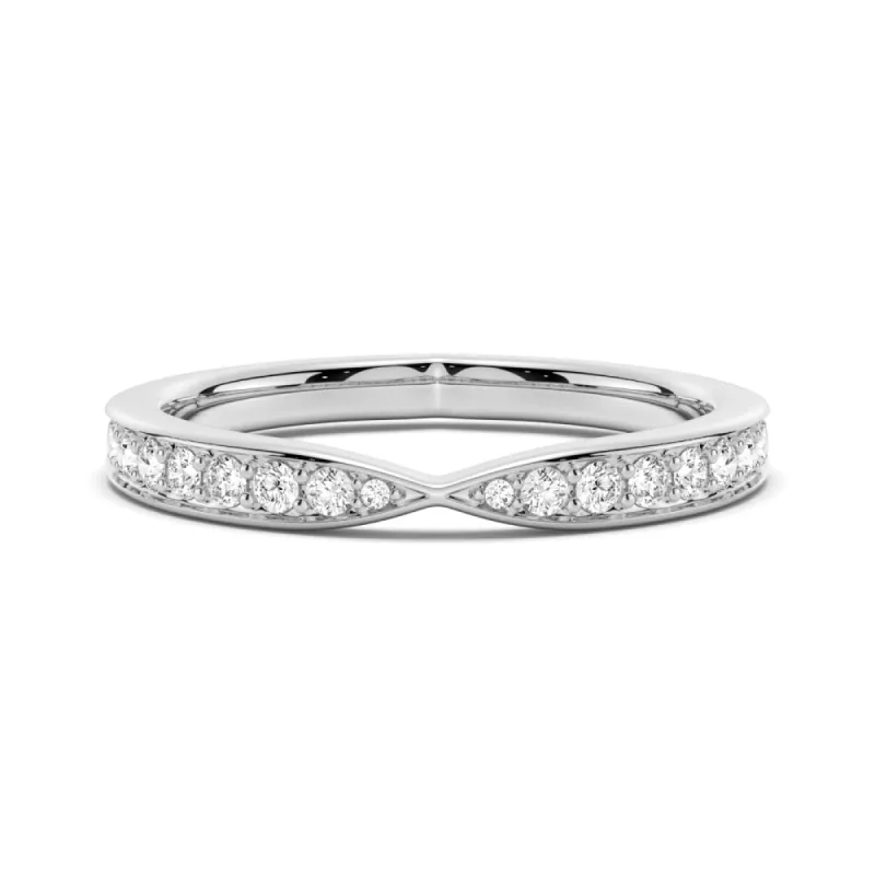 Petite Infinity Pave Moissanite Wedding Band sold by MSBLUE Jewelry