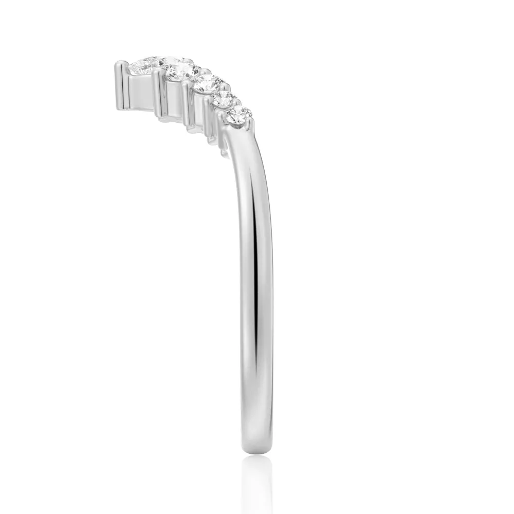 Curved Pear Shaped And Round Moissnite Anniversary Wedding Band sold by MSBLUE Jewelry product image thumbnail 5