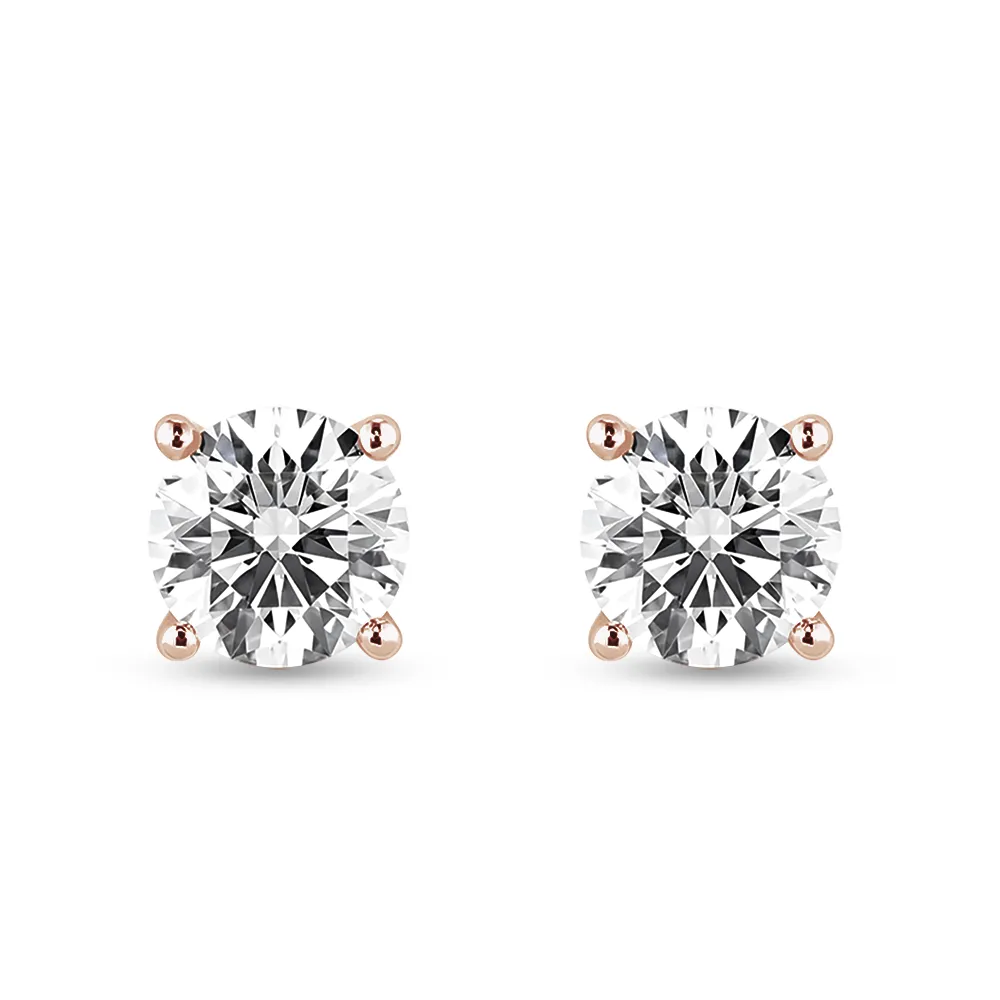 2ctw Round Brilliant 4 Prong Solitaire Stud Earrings sold by MSBLUE Jewelry product image thumbnail 3