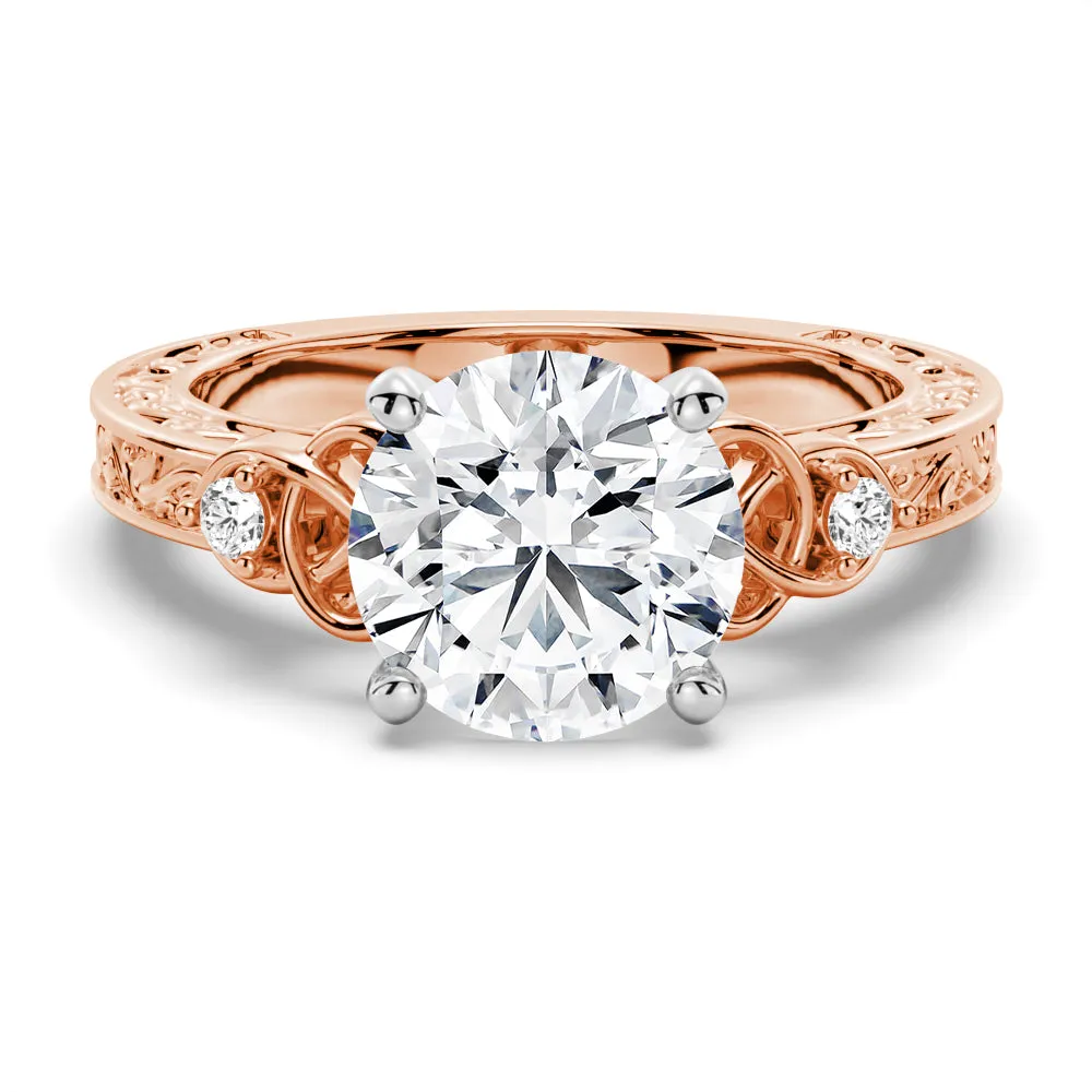 Vintage Celtic Knots Design Round Moissanite Engagement Ring sold by MSBLUE Jewelry product image thumbnail 3