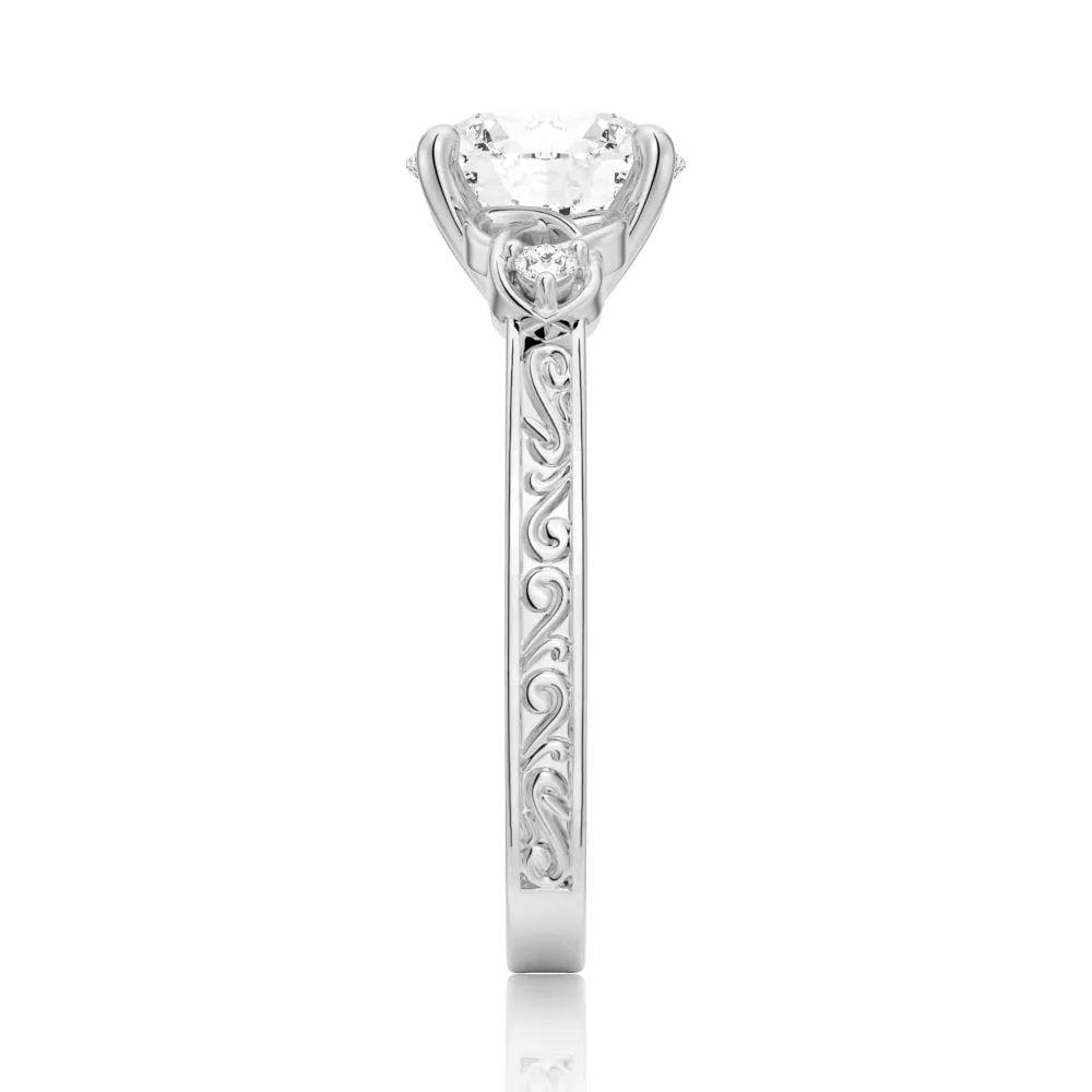 Vintage Celtic Knots Design Round Moissanite Engagement Ring sold by MSBLUE Jewelry product image thumbnail 5