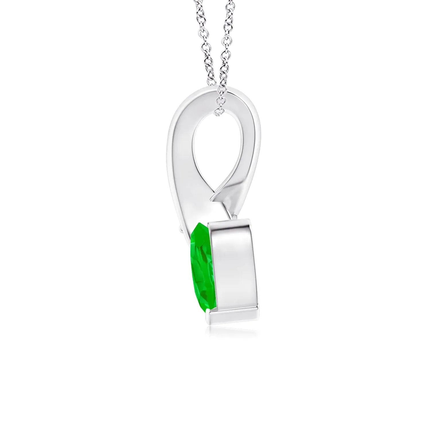 1 CT. Heart-Shaped Emerald Ribbon Pendant with Diamond sold by MSBLUE Jewelry product image thumbnail 2
