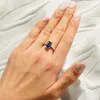 2 CT. Petite Trellis Lab Grown Sapphire Gemstone Ring sold by MSBLUE Jewelry