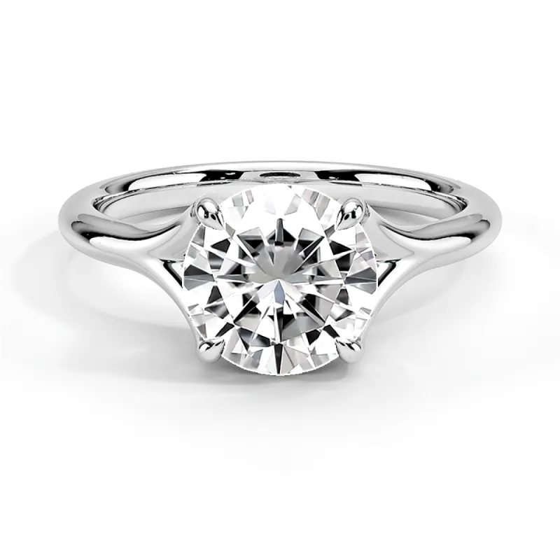Split Shank Solitaire Round Cut Engagement Ring sold by MSBLUE Jewelry