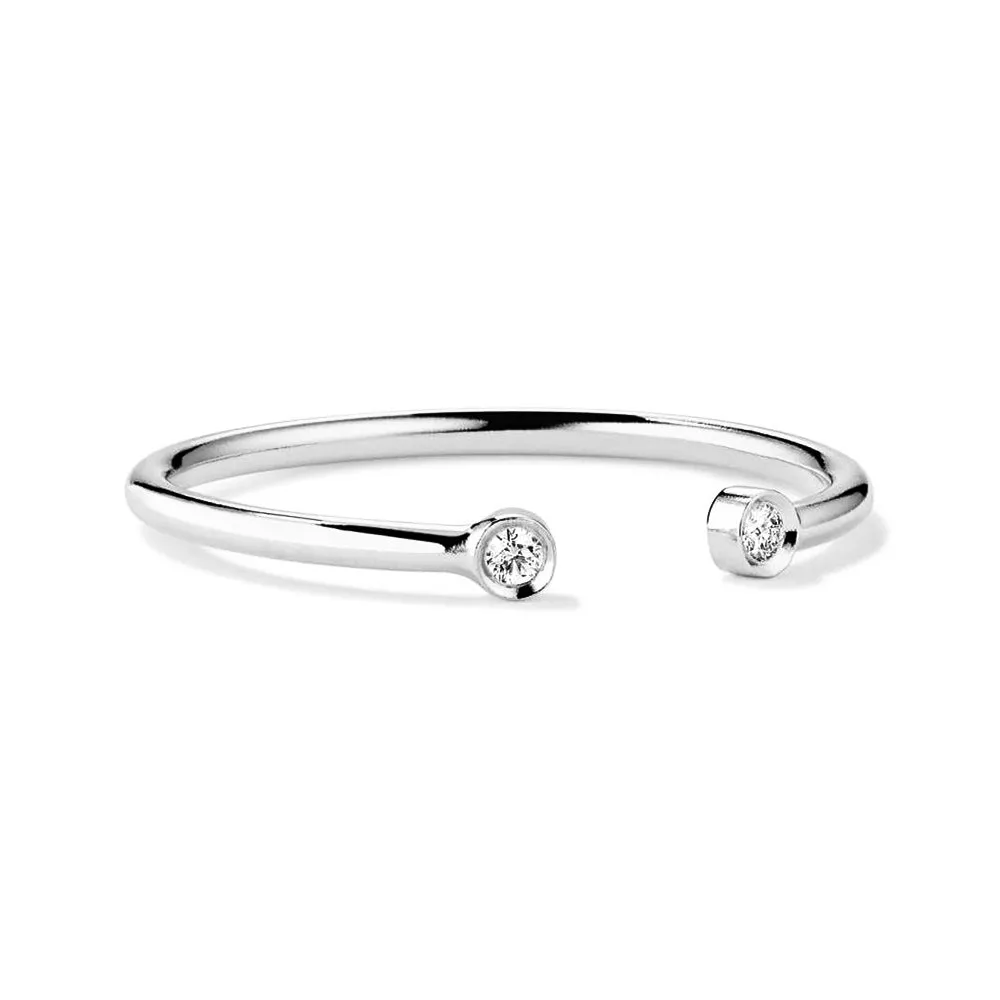 Slim Lab Grown Diamonds Open Ring sold by MSBLUE Jewelry product image thumbnail 2