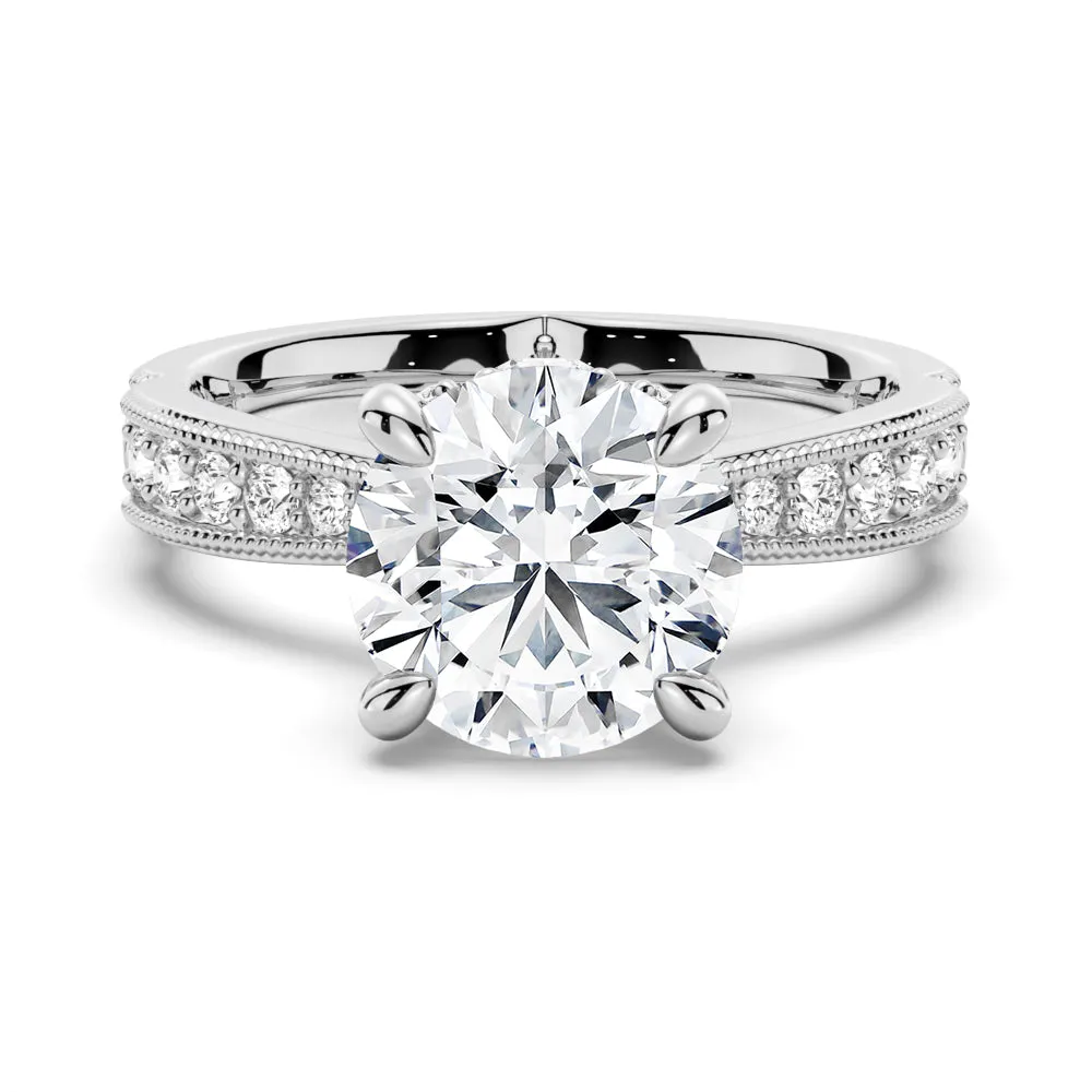 1.5 CT. Accented Round Moissanite Engagement Ring With Hidden Halo sold by MSBLUE Jewelry