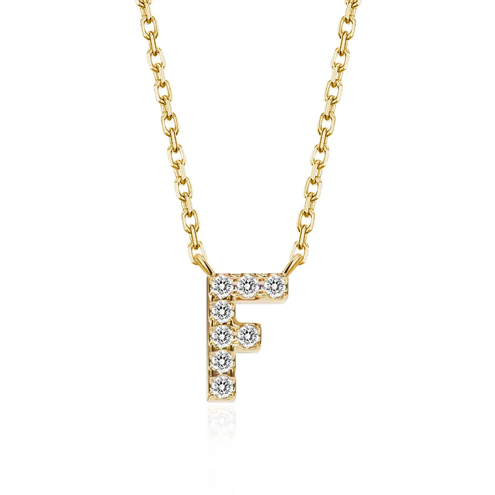 Classic Pavé Initial F Pendant Necklace sold by MSBLUE Jewelry product image thumbnail 2