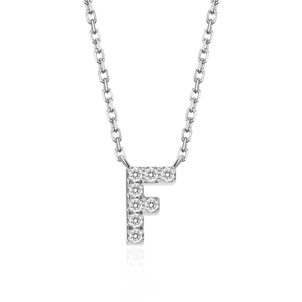 Classic Pavé Initial F Pendant Necklace sold by MSBLUE Jewelry