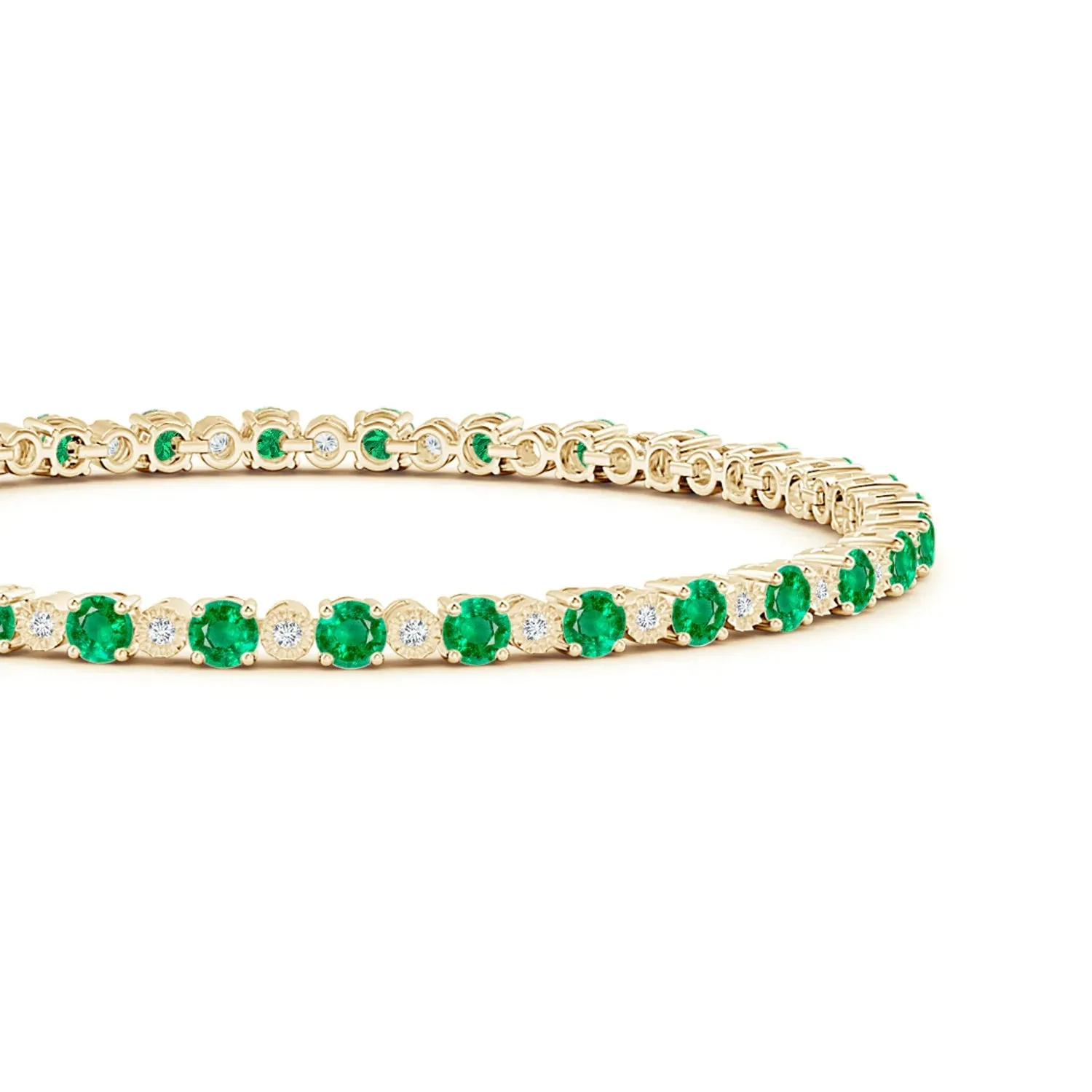 4.8 CT. Emerald and Brilliant Moissanite Tennis Bracelet sold by MSBLUE Jewelry product image thumbnail 2