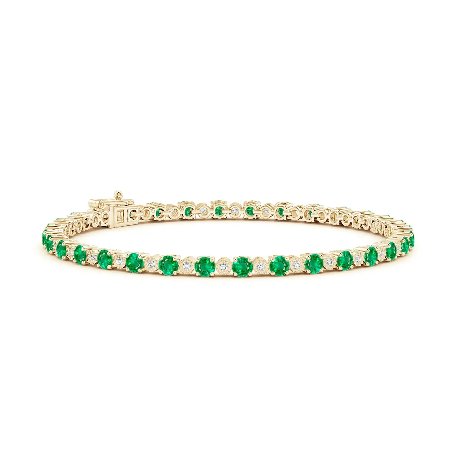 4.8 CT. Emerald and Brilliant Moissanite Tennis Bracelet sold by MSBLUE Jewelry