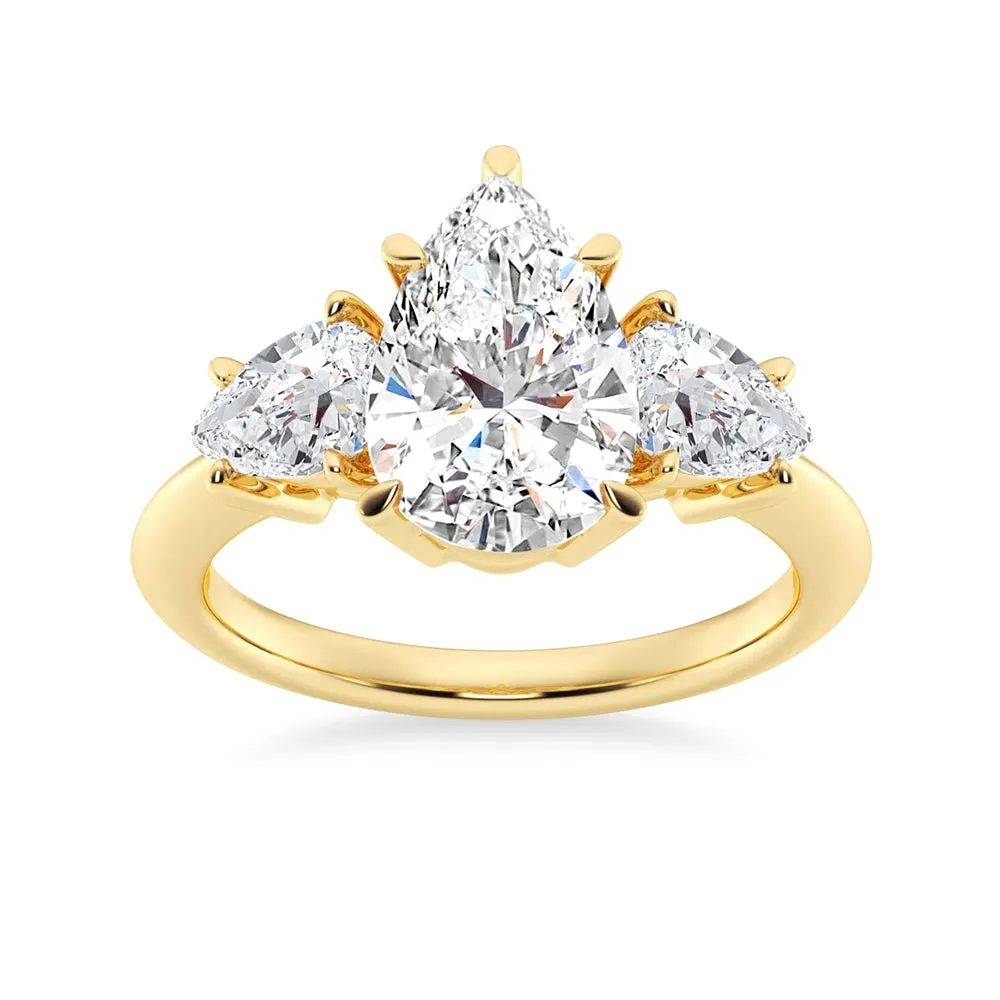 NEW Pear Shaped Three Stone Moissanite Engagement Ring sold by MSBLUE Jewelry product image thumbnail 2