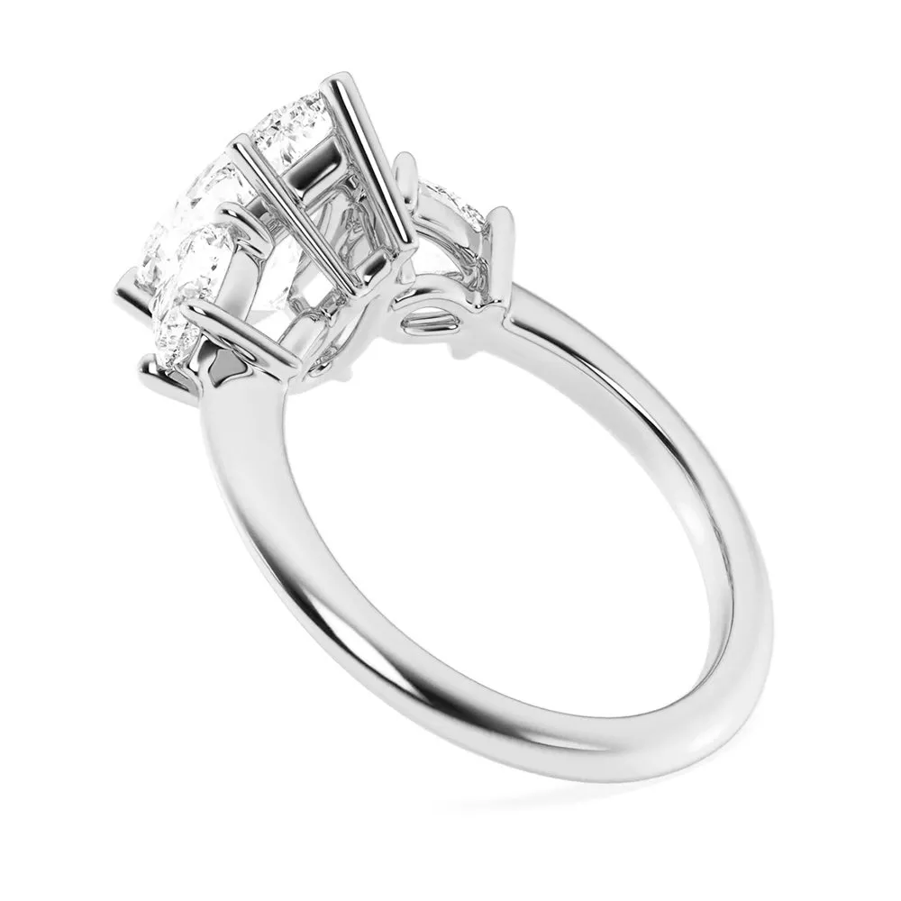 NEW Pear Shaped Three Stone Moissanite Engagement Ring sold by MSBLUE Jewelry product image thumbnail 5