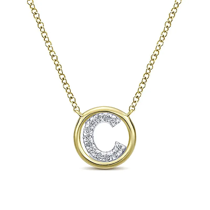 Round Pavé Initial C Pendant Necklace sold by MSBLUE Jewelry product image thumbnail 2