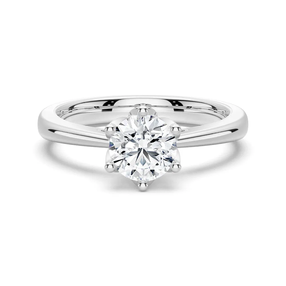 1 CT. Classic Six - Prong Moissanite Engagement Ring sold by MSBLUE Jewelry