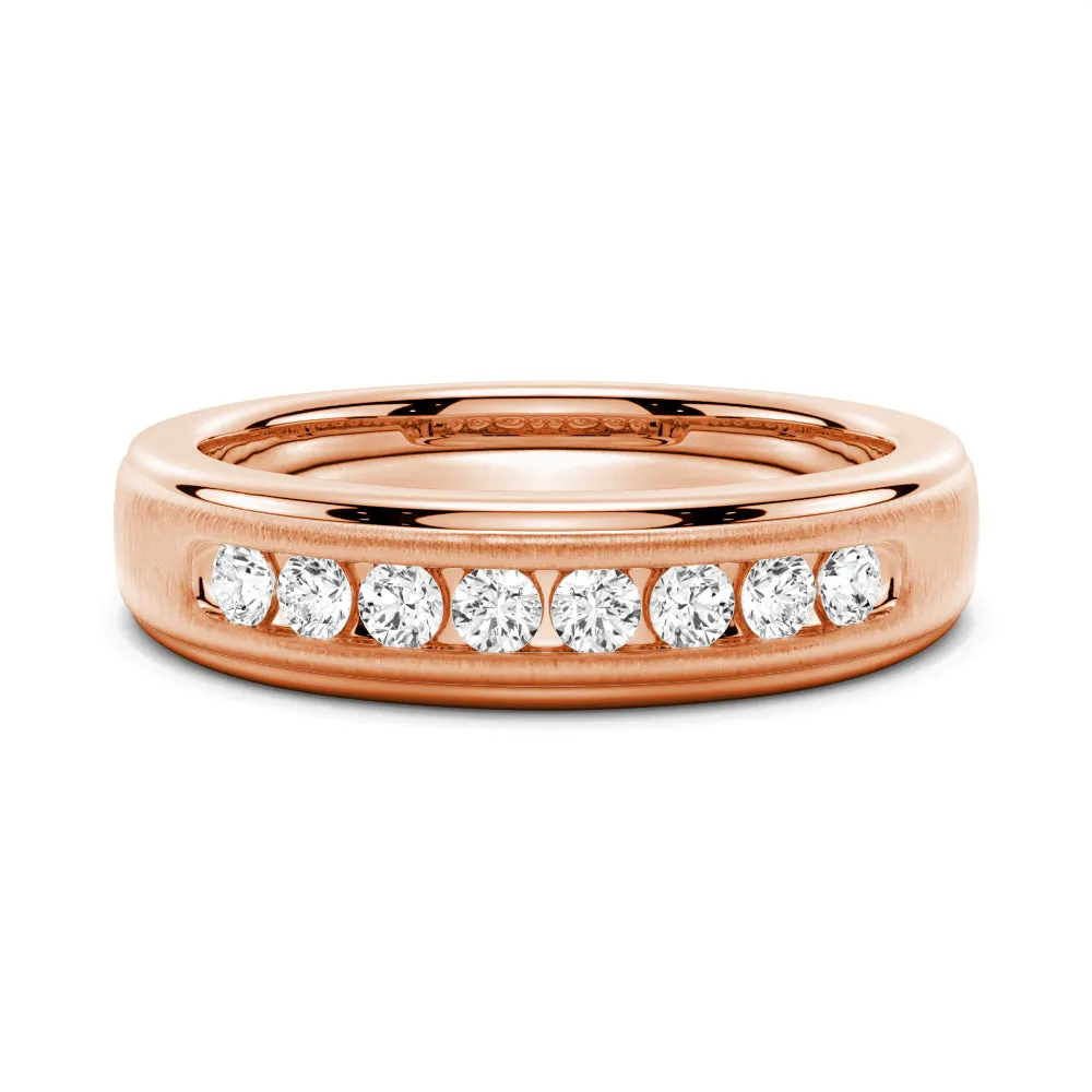 7mm Brush Finish Channel Set Moissanite Men's Wedding Band sold by MSBLUE Jewelry product image thumbnail 3