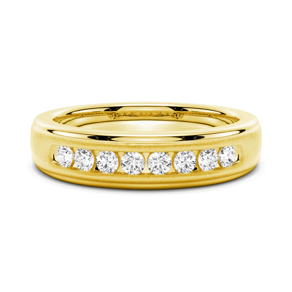 7mm Brush Finish Channel Set Moissanite Men's Wedding Band sold by MSBLUE Jewelry product image thumbnail 2