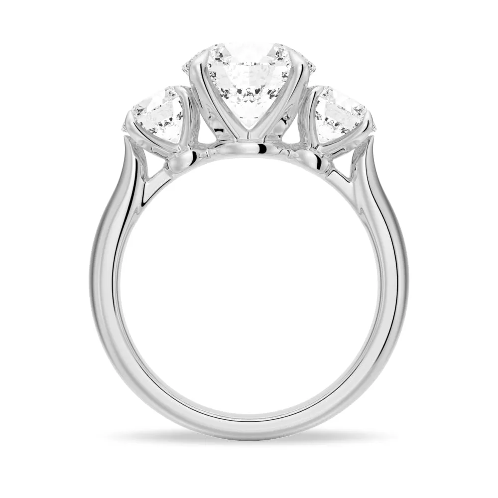 2 CT. Knife Edge Three Stone Round Moissanite Engagement Ring sold by MSBLUE Jewelry product image thumbnail 2