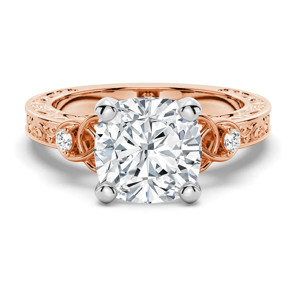 Vintage Celtic Knots Design Cushion Cut Moissanite Engagement Ring sold by MSBLUE Jewelry product image thumbnail 3