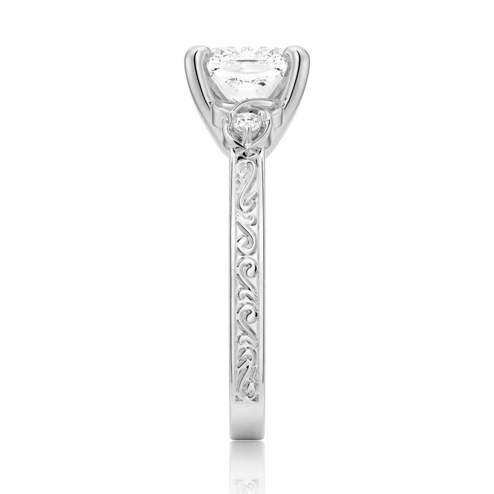 Vintage Celtic Knots Design Cushion Cut Moissanite Engagement Ring sold by MSBLUE Jewelry product image thumbnail 5