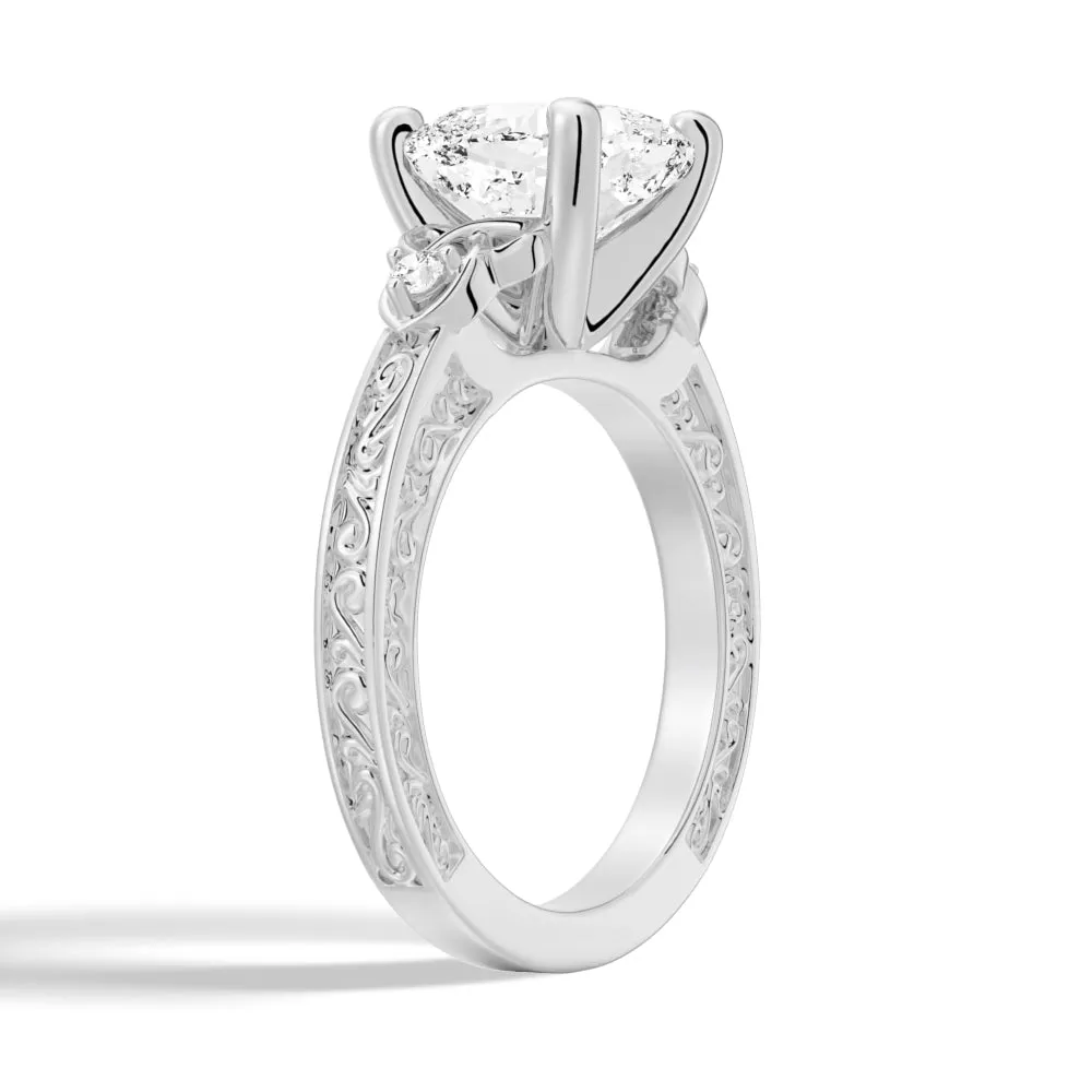 Vintage Celtic Knots Design Cushion Cut Moissanite Engagement Ring sold by MSBLUE Jewelry product image thumbnail 4