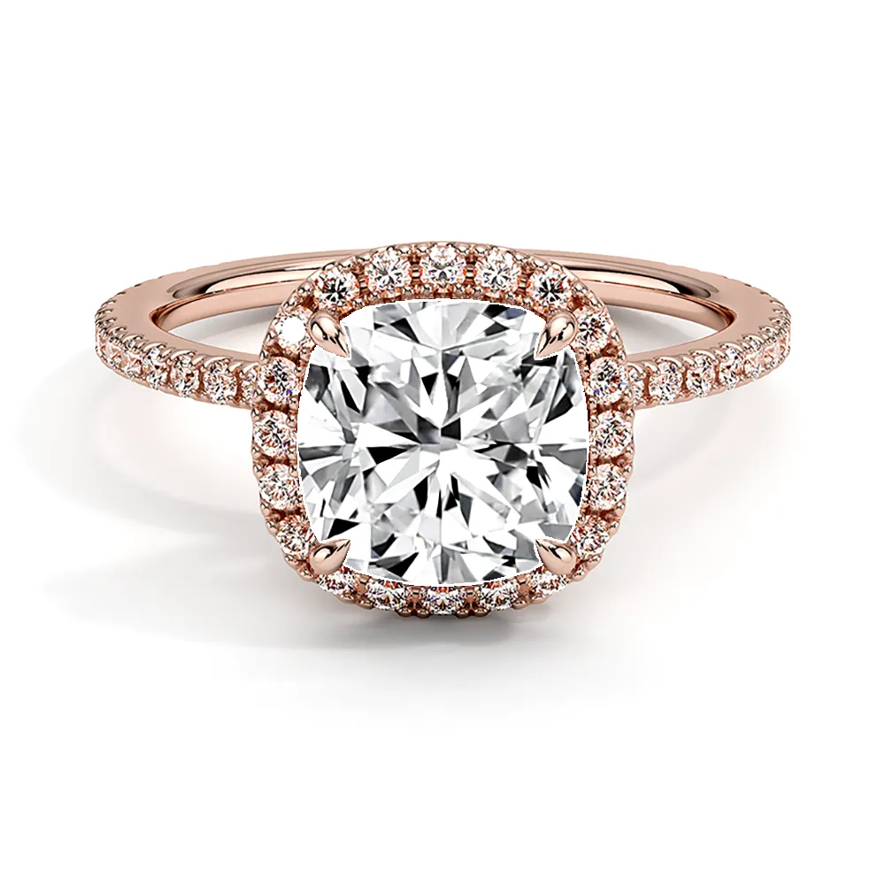 Prong Halo Cushion Cut Engagement Ring sold by MSBLUE Jewelry product image thumbnail 3