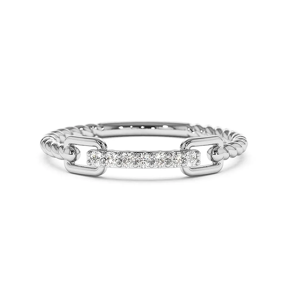 Micro Pavé Diamonds Rope Stacking Ring sold by MSBLUE Jewelry product image thumbnail 2