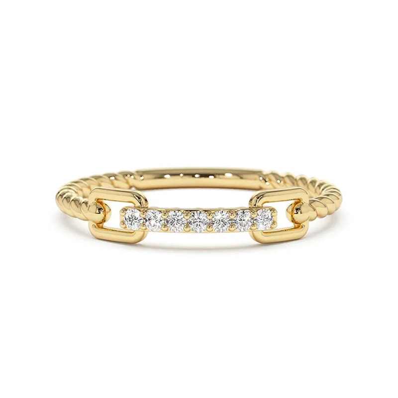 Micro Pavé Diamonds Rope Stacking Ring sold by MSBLUE Jewelry